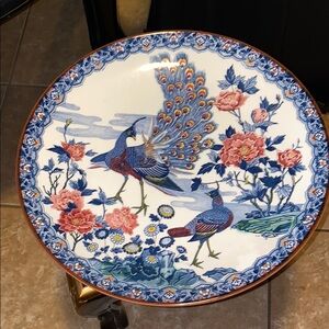 Decorative Plate with Peacock Design BX39